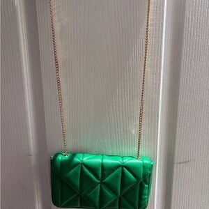 H&M Green Quilted Crossbody Bag